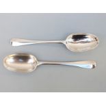 A pair of Victorian hallmarked silver rat tail spoons,