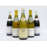 Five bottles of wine comprising two bottles of Louis Latour, one a 1995 Bourgogne,