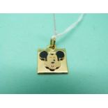 An 18ct gold Disney pendant depicting Mickey Mouse, 5.