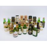 Approximately 29 single malt whisky miniatures including Knockando, Glenkinchie, Laphroiag,