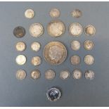 A mixed cache of silver coinage including rocking horse crown,