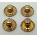 Four 9ct gold studs (2.