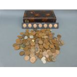 A quantity of UK coinage George III and Victoria onwards, includes farthings,