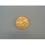 A 1909 gold full sovereign