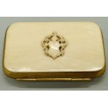 A late 18th/19thC ivory purse with carved applied cartouche,