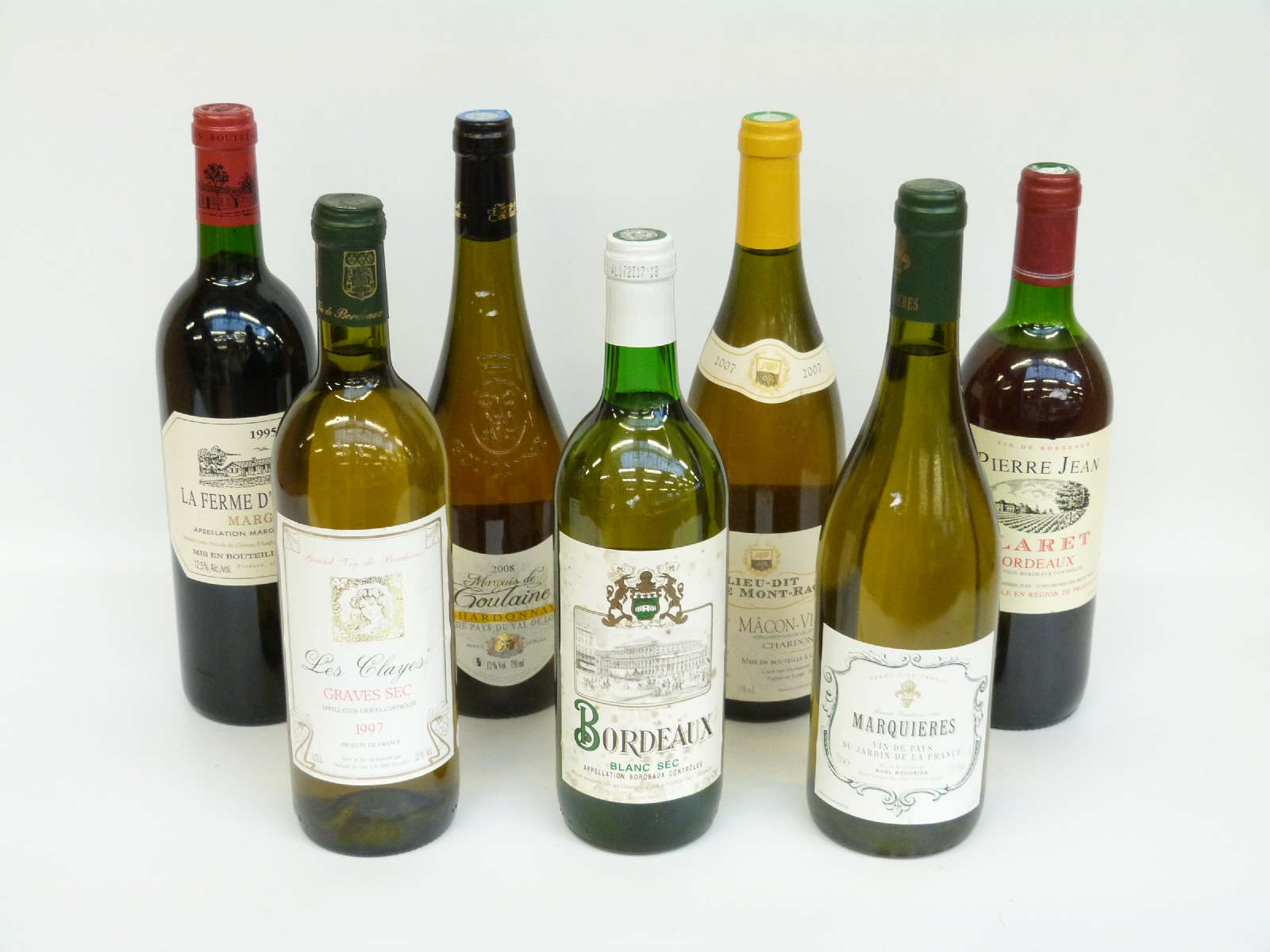 Seven bottles of French wine including La Ferme D'Angludet 1995 Margaux, - Image 2 of 10