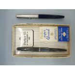 A Parker 45 fountain pen in original box and a further Parker fountain pen