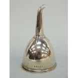 A Georgian hallmarked silver wine funnel, London 1804 maker Samuel Godbehere,