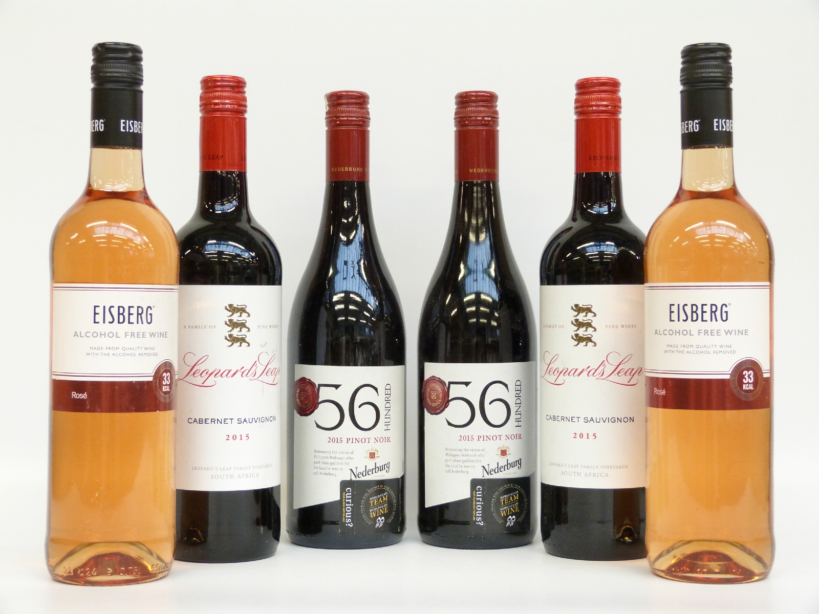 Six bottles of wine, comprising two 56 hundred 2015 Pinot Noir 75cl 13.