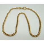 An 18ct gold necklace made from an Albert, 24.