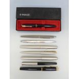 Eight Parker pens including Parker 45 x 2,