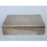 A Garrard & Co hallmarked silver cigarette box, London 1962,