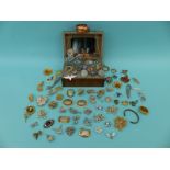 A collection of costume jewellery including paste, lucite brooch, beaded necklaces,