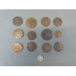 A cache of 18th century tokens etc together with a c1952 S.C.Electric and Gas Co.