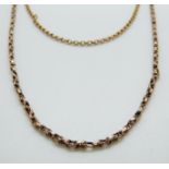 A 15ct gold necklace and a 9ct gold necklace