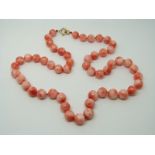 A beaded coral necklace