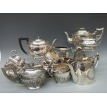A quantity of silver plated teaware to include Harrods,