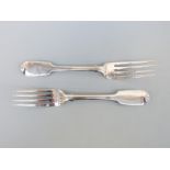 A pair of William IV hallmarked silver forks, London 1832 maker Jonathan Hayre,