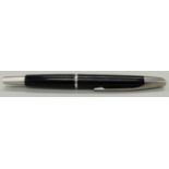 Pilot propelling fountain pen with black multi-faceted resin barrel,