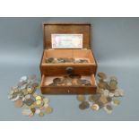 A collection of overseas coinage 18thC to modern day Euros, includes very small silver content,