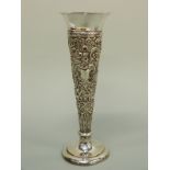 An Edward VII / Victorian hallmarked silver repoussé decorated vase London 1901,