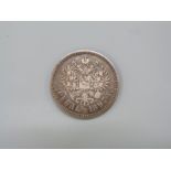 A one Ruble silver coin Nicholas III,