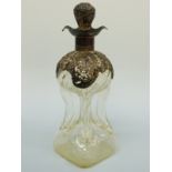An Edward VII/Victorian hallmarked silver mounted glug decanter,
