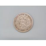 Venezuela five Bolivars silver coin, gram 25, 1936,
