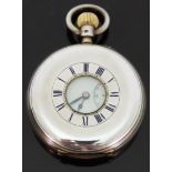 Smith & Son of London hallmarked silver keyless winding half hunter pocket watch with with movement