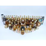 Approximately 100 whisky miniatures including Dimple, Johnnie Walker, Hankey Bannister, Langs,