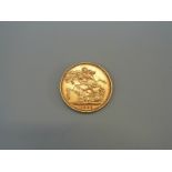 An 1895 gold full sovereign,