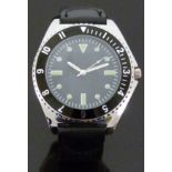 Gentleman's stainless steel 1970's US Navy diver's style wristwatch with luminous hands and markers
