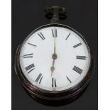 James Williams of London hallmarked silver pair cased pocket watch with Roman numerals, gold hands,