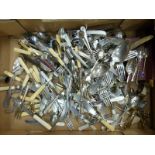 A quantity of cutlery/flatware including hallmarked silver handled,