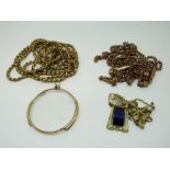 Two gilt watch chains,