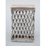 An Aspreys hallmarked silver cigarette packet holder of mesh form, London 1958,