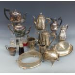A quantity of plated tea ware,