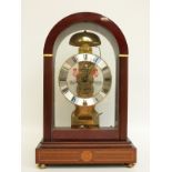 A Sewills four glass mahogany skeleton mantel clock,