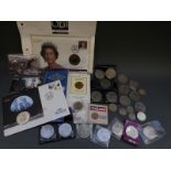 A collection of modern crowns, £5 pieces, collectable £2 decimal coins etc,