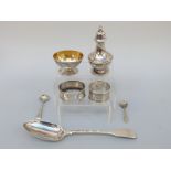 A Victorian hallmarked silver pedestal salt and spoon, London 1873 maker Chawner & Co.