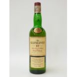 Glenlivet 12 year old single malt Scotch whisky, 70cl, 40% vol.