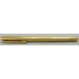 Montblanc Noblesse slimline gold plated rollerball pen with reeded barrel and cap and white star