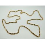 A 9ct gold rope twist necklace, 7.