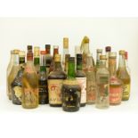 Twenty three bottles of vintage wines and spirits, many with missing labels but includes Akai sake,