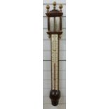 A stick barometer in "the old style", made from original and new parts,