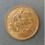 A 1908 Edward VII gold half sovereign