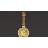 9ct gold ladies wristwatch with blued Breguet hands, two-tone face and Arabic numerals,