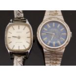Two Tissot Stylist ladies stainless steel wristwatches both with baton markers,