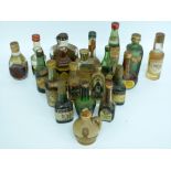 A box of 20 alcohol miniatures to include cognac, brandy,