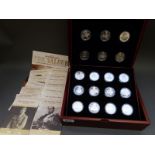 Royal Mint Victoria Cross Silver Proof Collection comprising 18 coins in deluxe display case with